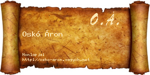 Oskó Áron névjegykártya