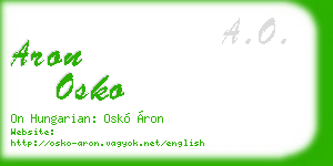 aron osko business card